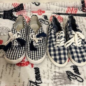 Crown & Ivy Navy and Mossimo Supply Co. White and blue Checkered Sneakers
